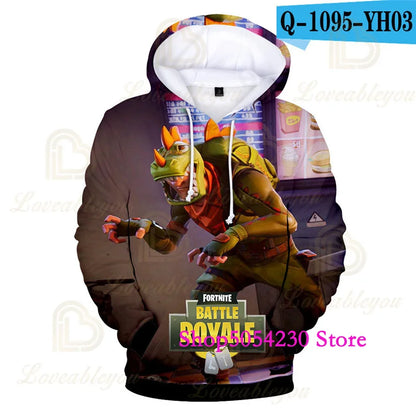 Fortnite Season 2 Boys and Kids Hoodies Cartoon Casual Sweatshirts Battle Game Heroes Print Polyester Autumn Girls Pullovers