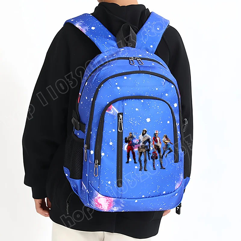 Fortnite Starry Sky Backpack Large Capacity Waterproof Laptop Bag Game Character Print Student Pack Boy Girl Back to School Bag