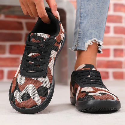 Camouflage Women's Shoes WideToe Breathable Mesh Comfortable Flat Bottom Barefoot Shoes New Soft Sole Chaussure De Mens Sneakers