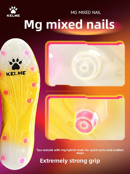 Kelme High-end Football Shoes Short Nail Anti Slip Football Boots Artificial Grass Cushioning Training Mg Football Shoes