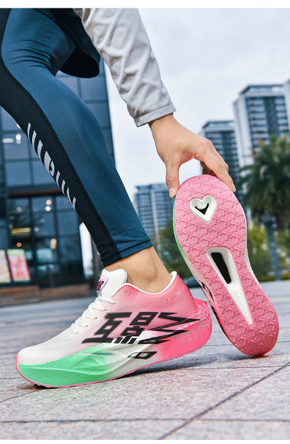 Running Shoe Men Sports Carbon Board Speciality Breathable Lightweight Women's Comfortable Athletic Nonskid Sneakers﻿ Marathon