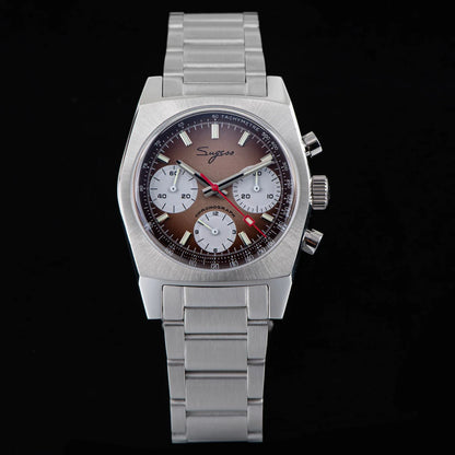 Sugess S419 Series 37mm Original Swanneck Movement Chronograph Master Mens Watch Mechanical Wristwatch Dome Sapphire Crystal New