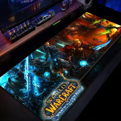 Naturlig Horde Alliance-musemåtte i gummi, stor skrivebords- og tastaturmåtte til computer, HD World Of Warcraft gaming-musemåtte med hurtig overflade og låst kant