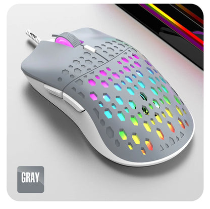 OnePlus G701 Wired Gaming Mouse, 6-Button Honeycomb RGB Gaming Mouse for PC, Ergonomic USB Wired Gaming Mouse for Windows, macOS & Office Use