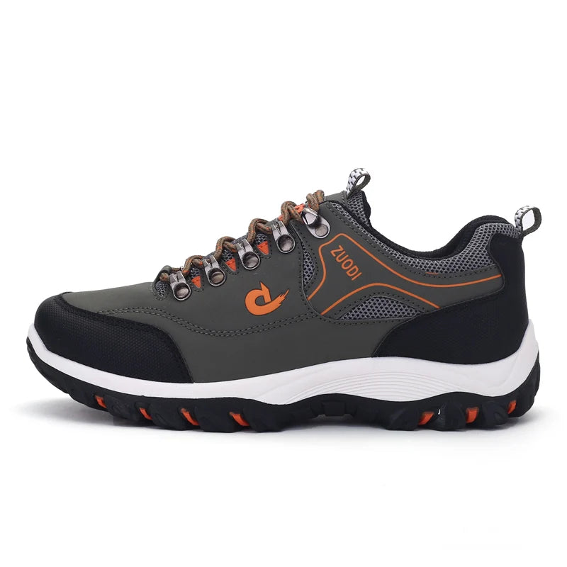 Autumn And Winter Models, Men's Waterproof Hiking Shoes, Outdoor PU Leather Sports Shoes, Wear-Resistant,  Walking, Tactical