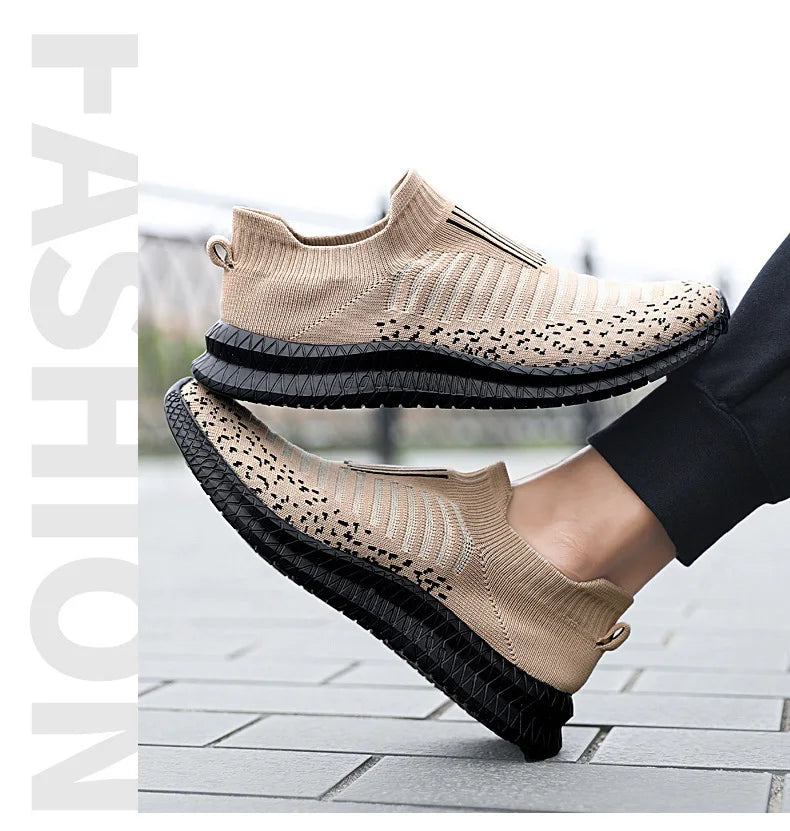 Buty męskie Oddychające męskie trampki Wygodne buty do biegania Tenisowe buty outdoorowe Buty wsuwane do chodzenia Buty do joggingu typu skarpeta