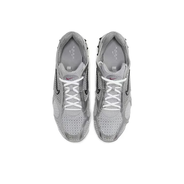 Nike Air Zoom Spiridon Cage 2 Zapatillas casual unisex de caña baja, resistentes, grises y rojas, calzado lifestyle deportivo CJ1288-600