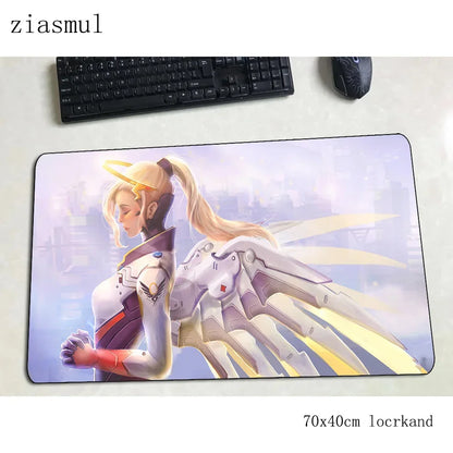 Tapete de rato Overwatch — elegante tapete para computador 70x40cm, tapete de rato gaming grande XL para rato e teclado, jogos PC, secretária gamer