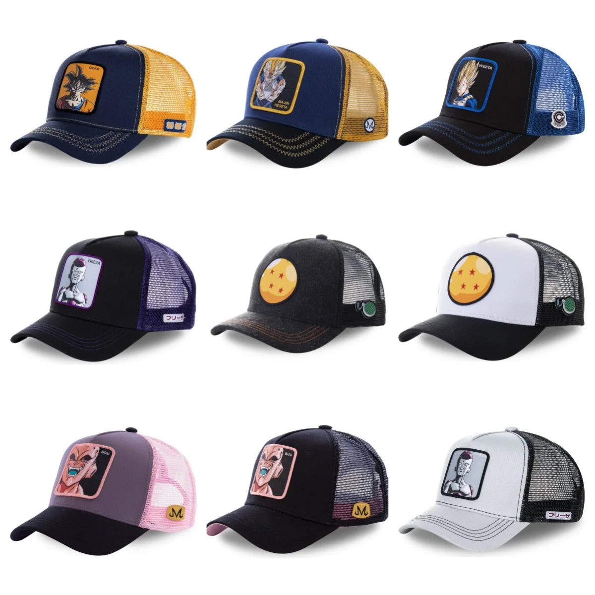 Dragon Ball Son Goku muška hip-hop kapa s letećim vrhom, ljetna kapa s izbočenim vrhom, muška kapa s vezom, kapa s mrežastim podstavom, podesiva trucker kapa, sunčana vizira