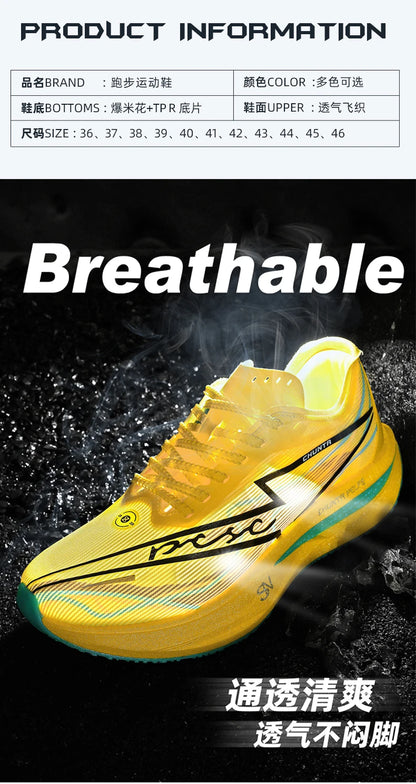 Men Running Shoes Carbon Board Speciality Marathon Sports Breathable Lightweight Women's Comfortable Nonskid Chunta Sneakers