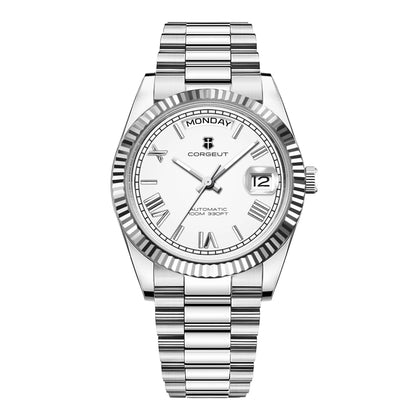 39mm Men Corgeut Logo/Name NH36 Automatic Mechanical Relogio Masculino Sapphire Glass Luminous Waterproof Wristwatch