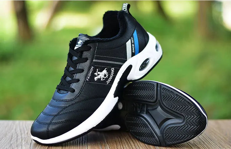 Baskets en cuir pour homme Chaussures décontractées et polyvalentes Chaussures de course d'extérieur antidérapantes Chaussures de skate tendance pour homme Zapatos Homme