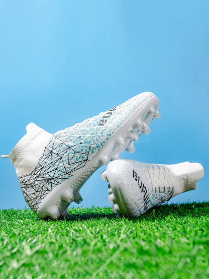 AG /FG Athletic Soccer cleats PU Fabric Comfort Upper TPU Anti-slip Long Studs Sole Reliable Quality Adult Kids Training Shoes