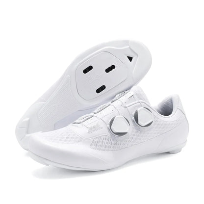 Speed Cycling Sneaker Men's Road Cycling Shoes Cleat Shoes Spd Shoes Cycling Flat Pedal Shoes Man Bike Outdoor Footwear White