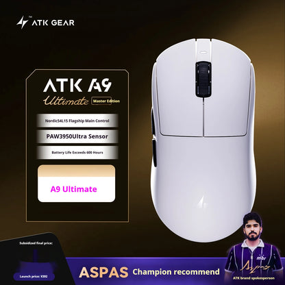 Rato Gaming Sem Fios ATK A9 Plus A9/A9 SE/A9 Pro Tri-Mode 8K Leve A9 Ultimate E-sports PC Presente Personalizado