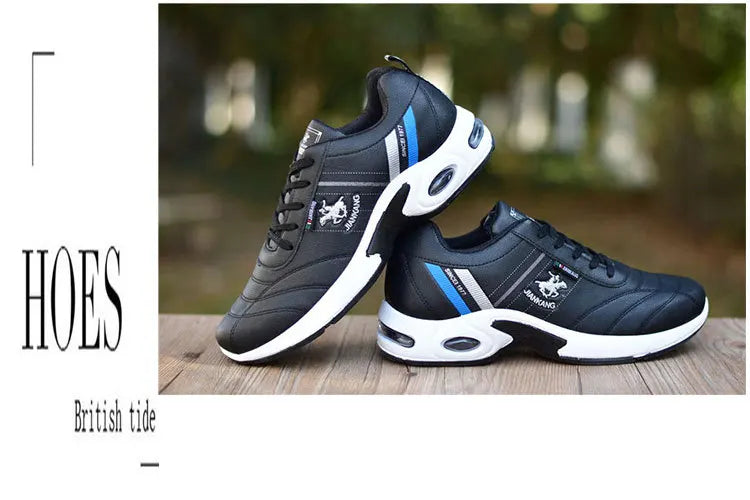 Baskets en cuir pour homme Chaussures décontractées et polyvalentes Chaussures de course d'extérieur antidérapantes Chaussures de skate tendance pour homme Zapatos Homme