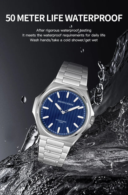 Dropshipping 2025 Hot Selling Products Wristwatches For Men Specht & Söhne Ultrathin Male Green Sports Watches 100M Waterproof