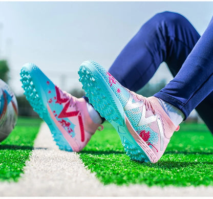 Scarpe da calcio professionali TF Broken Nail per adolescenti, resistenti, modello HighTops, scarpe da allenamento per adulti da esterno antiscivolo
