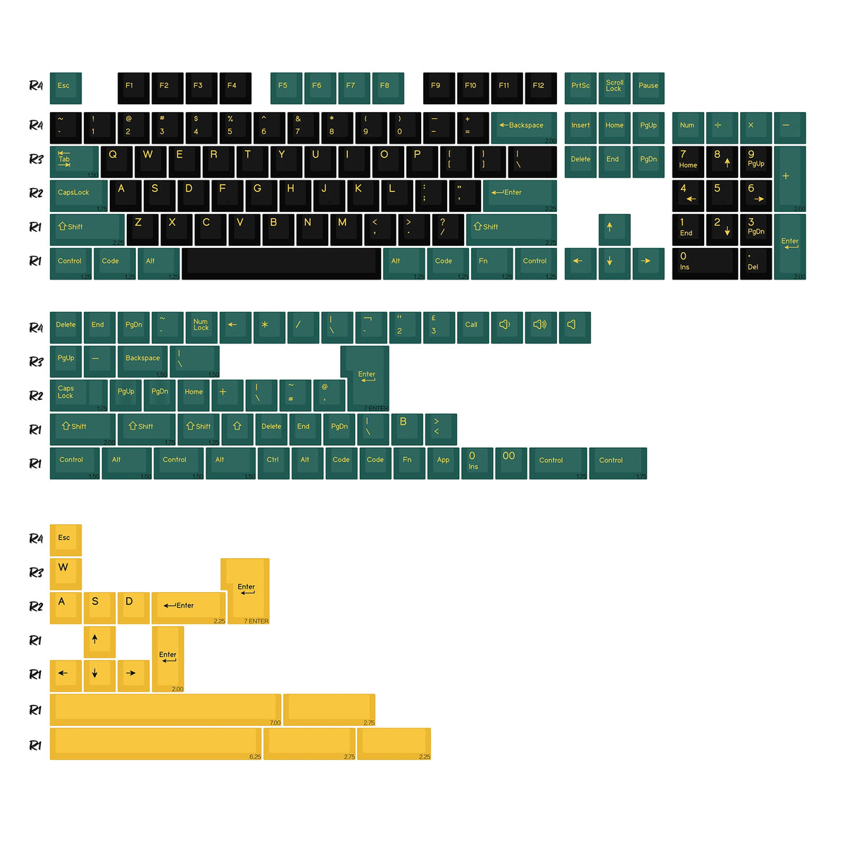 KBDiy GMK MarrsGreen Keycap teclas ISO de PBT double shot con perfil Cherry para kit DIY de teclado mecánico gamer Gaming Point KeyCap