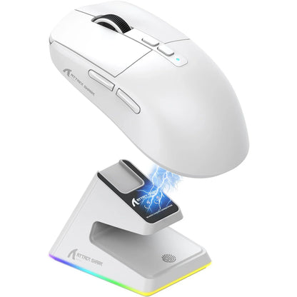 ATTACK SHARK X6 Superlight Gaming Mouse with Charging Dock, 49g Wireless Gaming Mouse, PixArt PAW3395 Sensor, Tri-Mode BT/2.4G/Wired, 26000 DPI