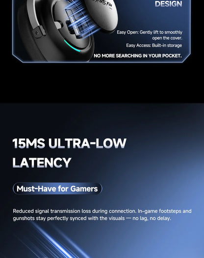 HaaYot Professional Wireless Gaming Bluetooth 6.0 Headset,7.1 Virtual Surround Sound,Low Latency 15ms for PC,PS5,Mobile,Switch