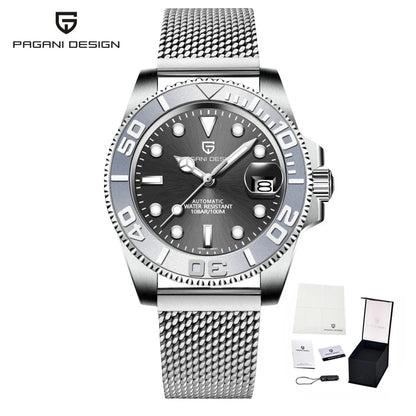 PAGANI DESIGN Luxury Mechanical Automatic Men's Watch Rose Gold Ceramic Rotating Frame Top Business watches for man reloj hombre