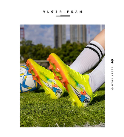 New Men Football Boots Cleats Training Shoes Soccer Shoes Non-Slip Match Ultralight Soccer FG Long Spikes Outdoor Drop Shipping