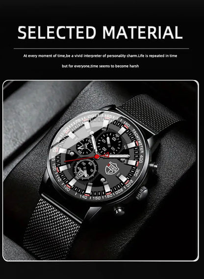 DEYROS Luxury Mens Business Quartz Wristwatch Calendar Fashion Men Casual Sports Watch for Men Gift
