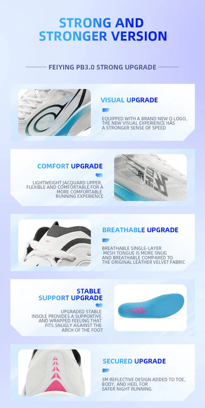 QIAODAN Feiying PB3 Enhanced Edition Professional Marathon Carbon Board tekaški čevlji moški športni copati QDB023251299T