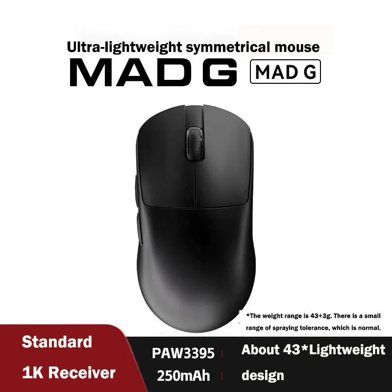 FGG Madlions Mad G Pro Max — oryginalna ultralekka bezprzewodowa mysz gamingowa 8K HZ Dual-Mode o niskim opóźnieniu, PAW3395, akcesoria dla graczy, prezenty