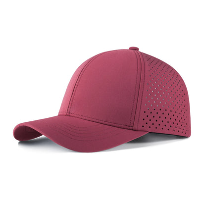 Casquette de baseball pour homme VOBOOM à séchage rapide, en maille découpée au laser, à visière incurvée et fermeture à pression, pour le sport en plein air, la course à pied et les voyages, couleur noire