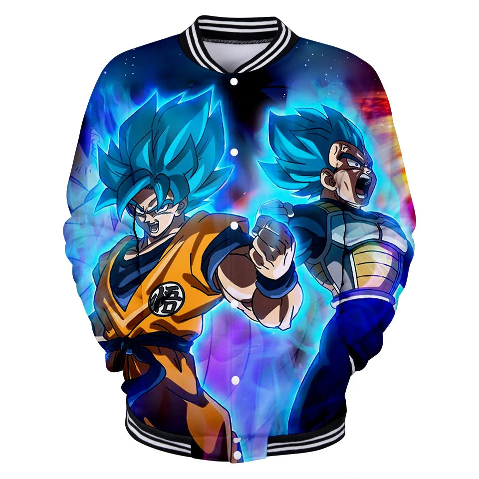 New Japanese Anime Dragon Ball Z Varsity Jacket Autumn Casual Sweatshirt Hoodie Coat Jacket Brand Baseball Jacket