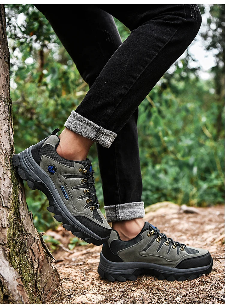 Winter Casual Shoes Men Leather Comfortable Walking Shoes Autumn Classic Outdoor Sneakers Women High Top Hiking Sneakers Lace Up