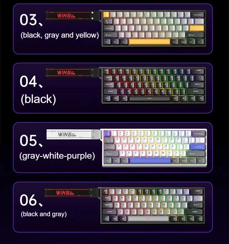 AULA WIN60 HE Magnetic Keyboard Wired Trigger 8K Return Esports Gamer Customize RGB Mechanical Gaming Keyboard