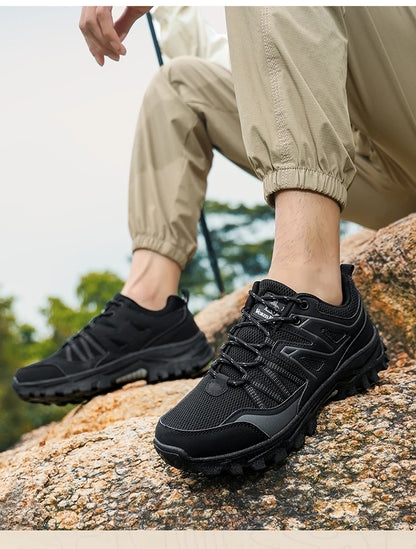 New Large Outdoor Mountaineering Shoes Men Spring and Autumn Mesh Breathable Sneaker Outdoor Travel Hiking Non slip Shoes