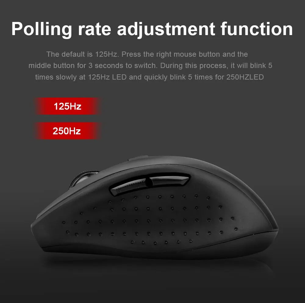 E-YOOSO E-1010 Wireless Gaming Mouse 2.4G USB Optical Mouse, 2400 DPI Ergonomic Wireless Gaming Mouse for Laptop, PC & Office