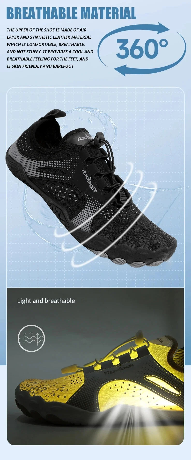 Aqua Shoes Water Shoes Upstream Wading Barefoot Beach Shoes Adults Gym Outdoor Training Footwear Unisex Quick-Drying Breathable