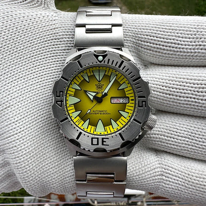 STEELDIVE SD1984 Monster Steel Strap Mechanical Watch NH36 Movt Sapphire Crystal 200M Waterproof Swiss Super Luminous Wristwatch