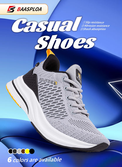 Ténis de corrida para homem Baasploa – Ténis casuais de malha, leves e de design, para corrida, respiráveis, com atacadores, para caminhada desportiva