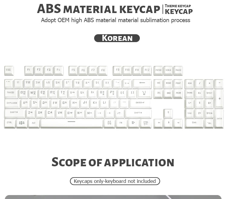 104 Teclas Keycaps Retroiluminadas Coreano Francês Russo Espanhol Alemão para Teclado Mecânico com Switch MX, Perfil OEM, Teclas ABS DIY