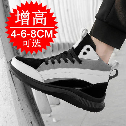 High-top Heightening Shoes Elevator Shoe Height Increase Footwear Men Height Increase Insole 6CM 8CM 10CM Sneakers Shoes