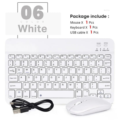 Spanish Russian Arabic Korean Portable 10 Inch Wireless Keyboard and Keyboard Set for iPad Samsung Tablet Laptop iOS Android