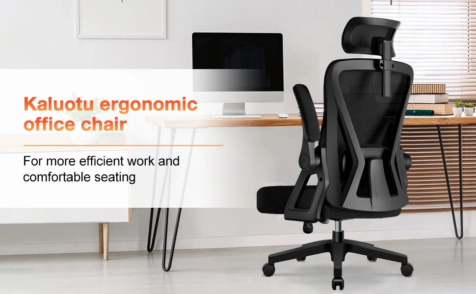 Office Chair Ergonomic Reclining 90°-135°, Desk Chair with Lumbar Support, Computer Chair Adjustable Headrest, Living Room Chairs