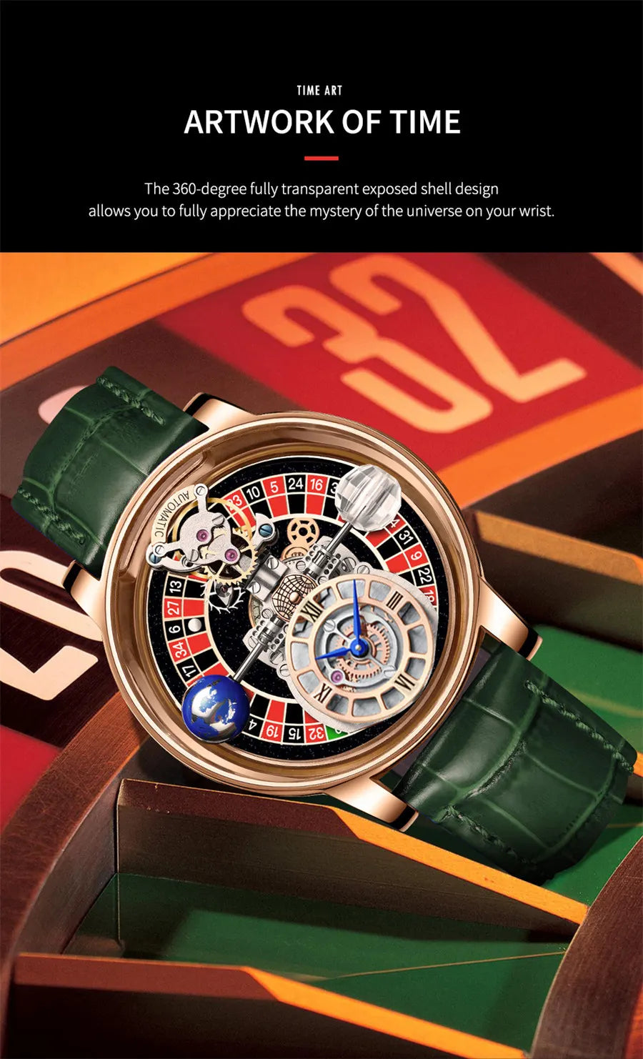PINDU Upgraded Version Pindu Russian Roulette Celestial Series Quartz Watch Men's Astronomical Casino Las Vegas Men's Watch