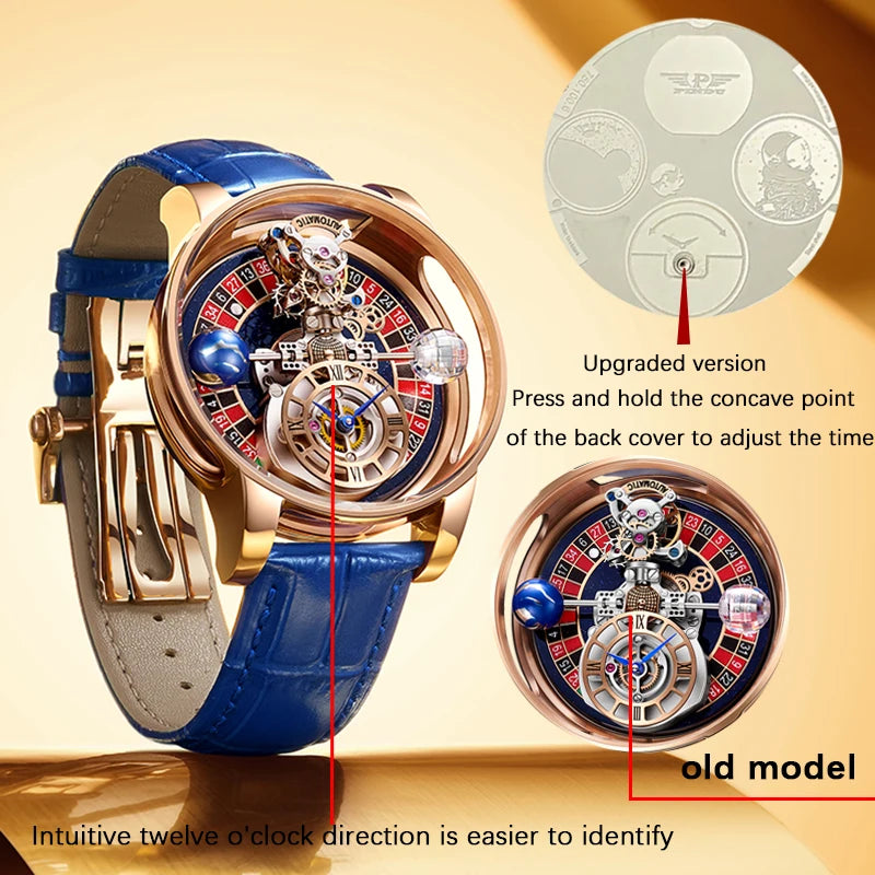 PINDU Upgraded Version Pindu Russian Roulette Celestial Series Quartz Watch Men's Astronomical Casino Las Vegas Men's Watch