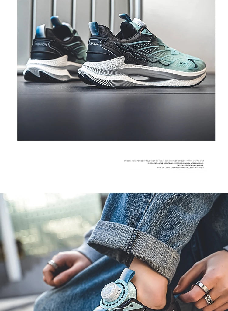 Letnie, oddychające, codzienne buty sportowe dla mężczyzn, nowe, modne i wszechstronne buty do biegania z oddychającą siateczką i obrotową klamrą, odpowiednie do uprawiania sportów na świeżym powietrzu i do codziennego noszenia