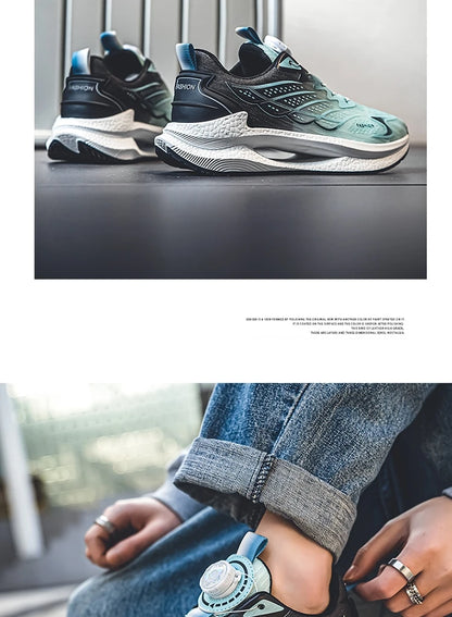 Letnie, oddychające, codzienne buty sportowe dla mężczyzn, nowe, modne i wszechstronne buty do biegania z oddychającą siateczką i obrotową klamrą, odpowiednie do uprawiania sportów na świeżym powietrzu i do codziennego noszenia