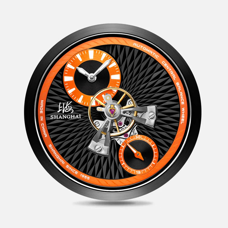 Shanghai Watch Sky Dome Center Flywheel Men's Watches Luminous Automatic Mechanical Wristwatch 50M Water-resistance Watches 2101