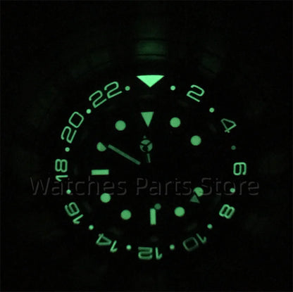 BLIGER 40mm 515 24H GMT Men's Watch Stainless Steel Clasp Luminous Quartz Movement Ceramic Bezel 10Bar Waterproof Sapphire Glass