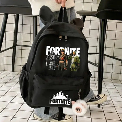 New Fortnite Cartoon Backpack Boy Girl Casual Schoolbag Large Capacity Student Bag Rabbit Ears Travel Backpack Stationery Gift